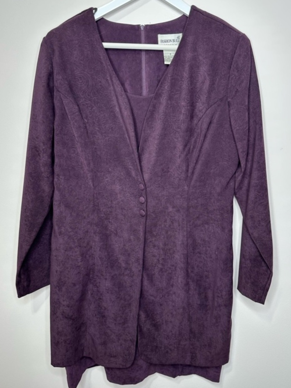 Fashion Bug vintage Deep Plum Stretch Jacket with Matching Shell dress size 8 - Picture 6 of 6